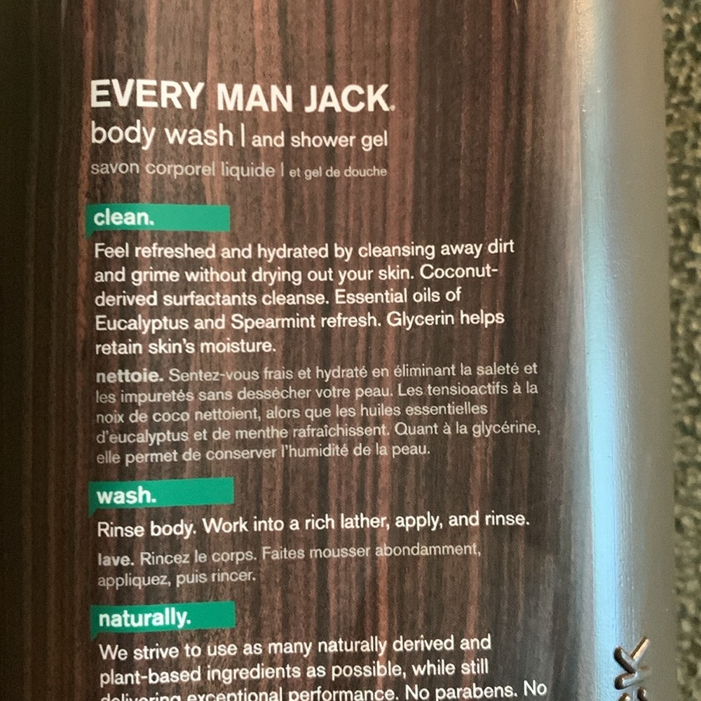 New Every Man Jack body wash. Eucalyptus and mint. 1 liter - Picture 5 of 5